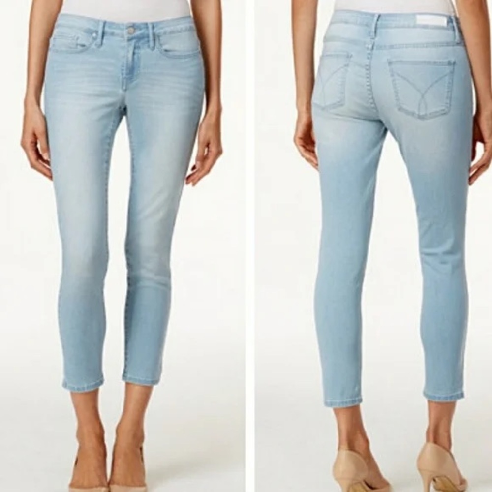 Calvin Klein Jeans Ankle Skinny Jeans Light Wash Blue Stretch Denim Mid Rise 25